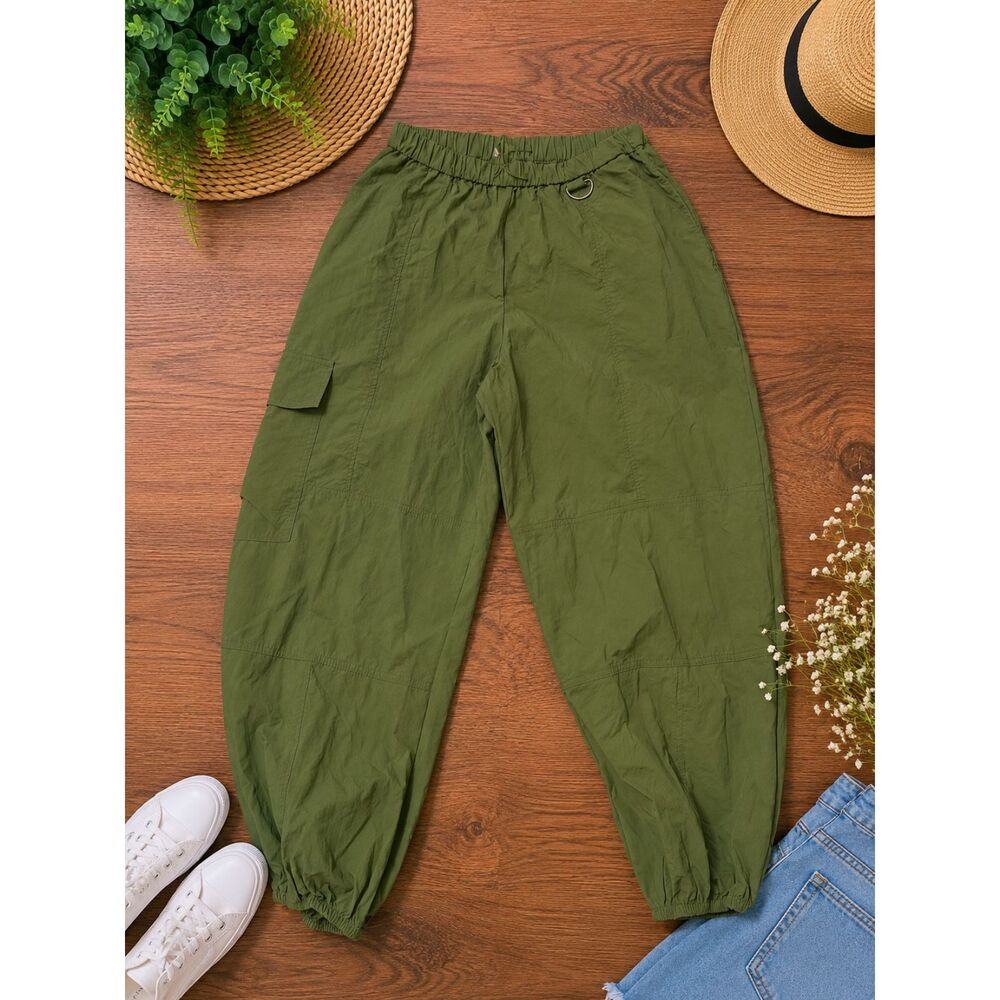 Urban Outfitters Olive Green Parachute Cargo Jogger Pants Women's XS Y2K Utility